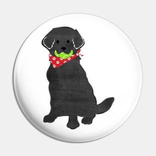 Cute Preppy Black Lab - Tennis Balls In Mouth Pin