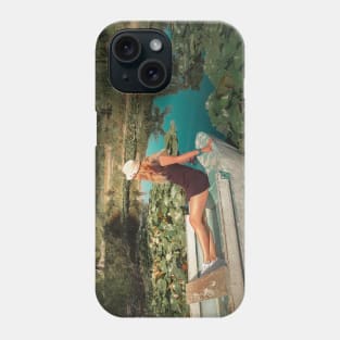 woman floating among waterlilies Phone Case