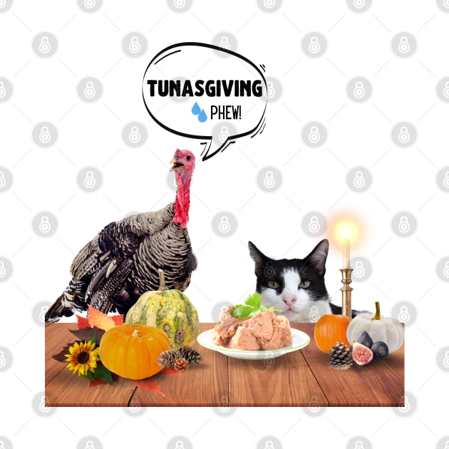 Turkey and Cat Thanksgiving (Don't Eat Turkey, Eat Tuna) by leBoosh-Designs