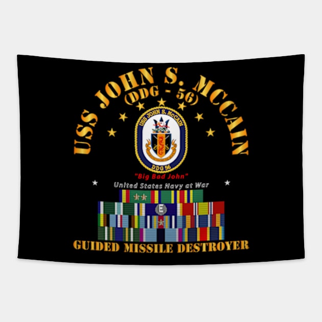 Navy - Destroyer - USS John S McCain - Ships Ribbons Tapestry by twix123844