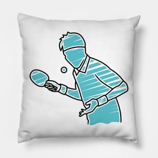 silhouette of table tennis player Pillow