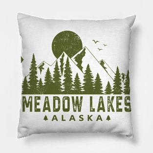 Meadow Lakes Alaska Mountain Souvenir Pillow