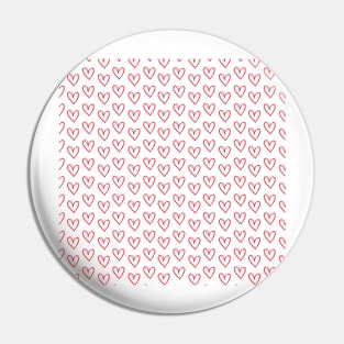 White and red hearts pattern Pin