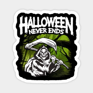Death Riper holding a Scythe Spooky Halloween Never Ends Magnet