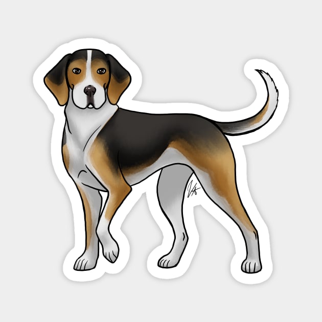 Dog - Treeing Walker Coonhound - Tri Color Magnet by Jen's Dogs Custom Gifts and Designs