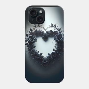 Gothic Valentine's Day Heart-Shaped Wreath Phone Case