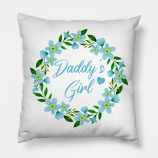 Floral Daddy's Girl, Forget Me Not Floral Wreath Pillow