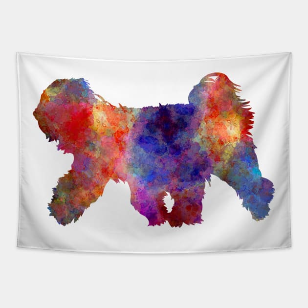 Tibetan Terrier in watercolor Tapestry by PaulrommerArt