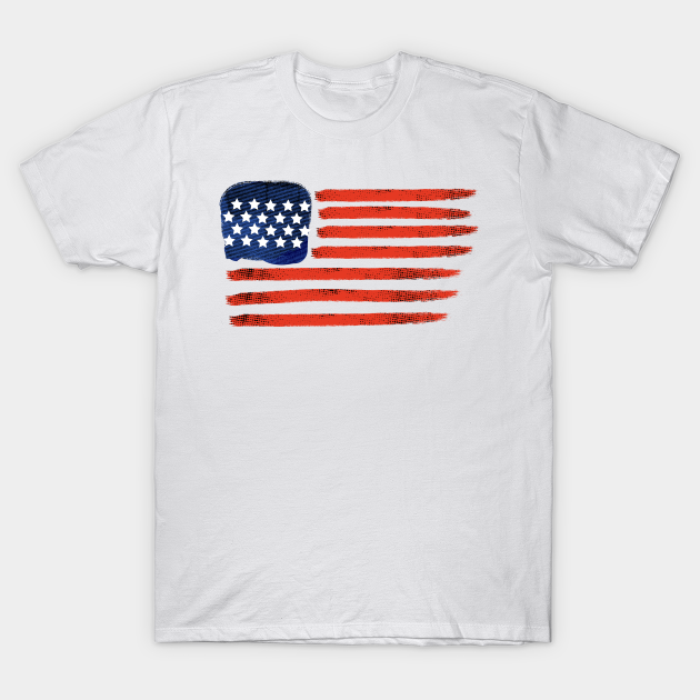 4th Of July Brushed American Flag For Patriots Usa Flag T Shirt Teepublic