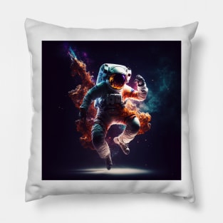 Astronaut dancing in space Pillow