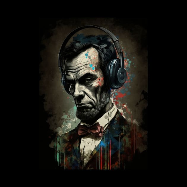 Lincoln with Headphones II by Durro