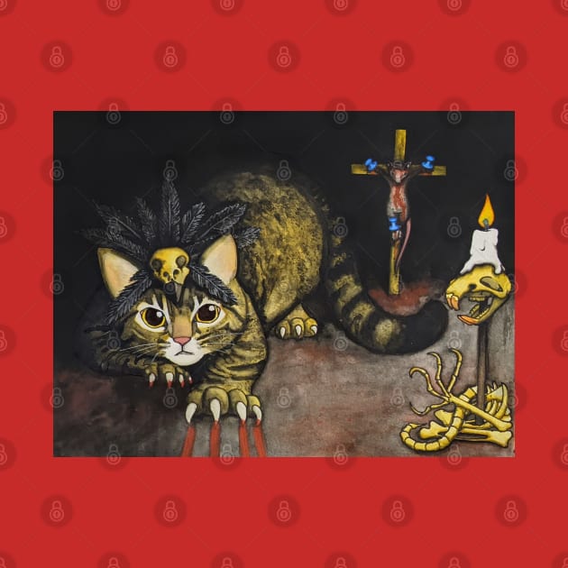 The Executioner - Cat Painting by MushroomWitch