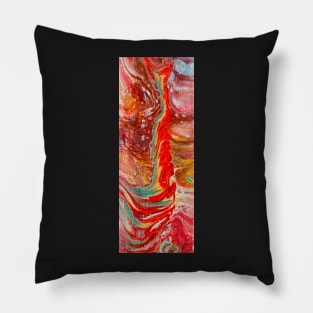 Acrylic abstract fluid rainbow tornado paint Pillow