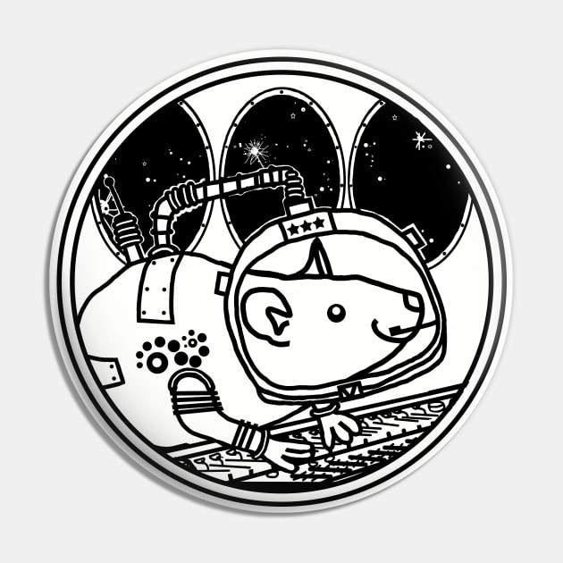 Space Rat in Spaceship Sci Fi Line Drawing Pin by ellenhenryart