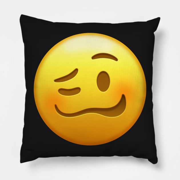 Drunk Face Emoji | Pop Art Pillow by williamcuccio