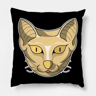 cute brown sand cat face cartoon Pillow