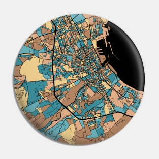 Palermo Map Pattern in Mid Century Pastel Pin