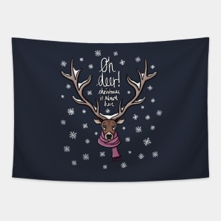 Oh Deer! Christmas is almost here. Digital Illustration Tapestry