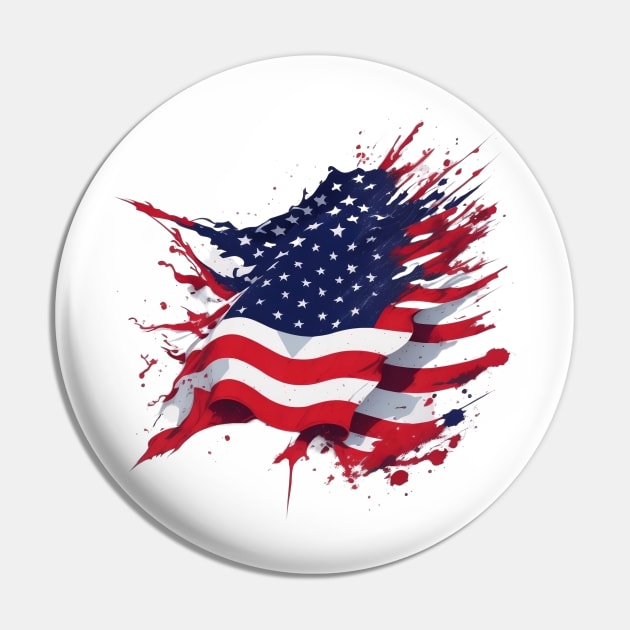 Patriotic shirt Made In USA Pin by Fanbros_art