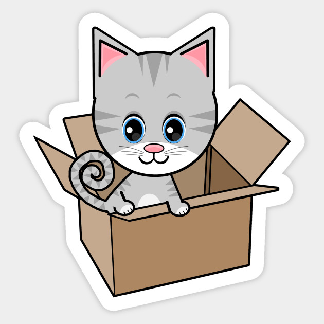 Cat In The Box Kitten Sticker Teepublic