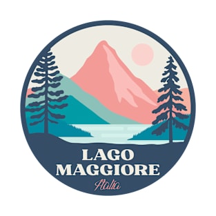 Lago Maggiore Italia minimalist landscape badge T-Shirt