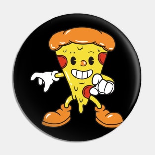 Retro 60s Pizza Cartoon Pin