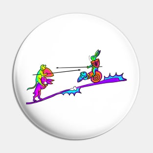 Bad Medieval Art Acid Daydream Snail Jousting WTF Pin