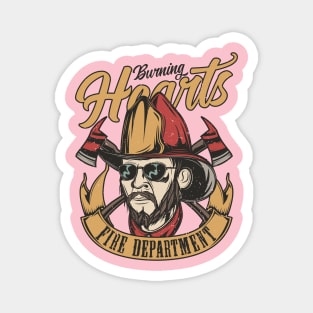 Burning Hearts Fire Department Magnet
