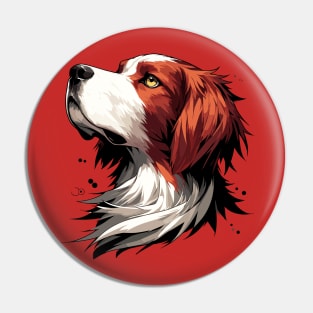 Stunning and Cool Irish Red and White Setter Monochrome and Gold Portrait for Father's Day Pin