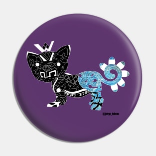 negative blue cougar ecopop Pin