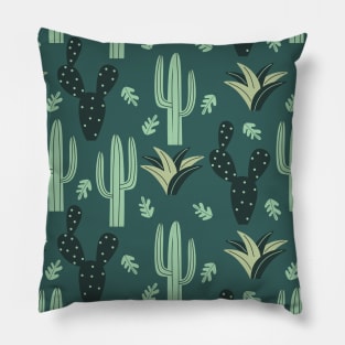 Botanical Pattern Plant lover nature floral leaves texture art design Cacti cactus Pillow