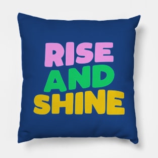 Rise and Shine in Blue Pink Green and Yellow Pillow