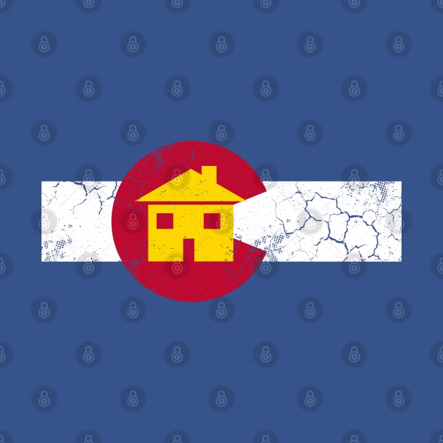 Colorado Flag Home Vintage Retro Fade by E