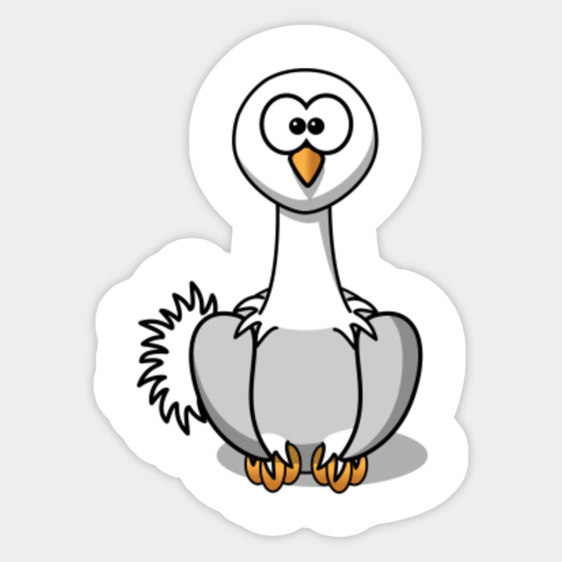 Limited Edition Exclusive Cartoon Ostrich Cartoon Ostrich Sticker Teepublic Au