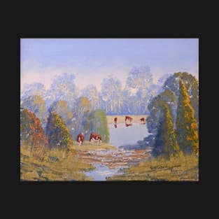 NSW River Crossing - Oil on Board T-Shirt