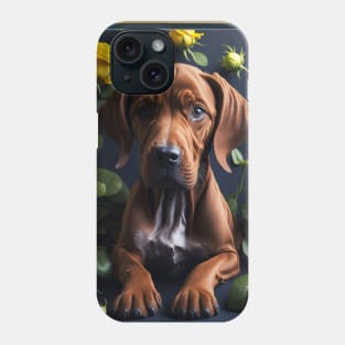 Vizsla yellow roses Phone Case