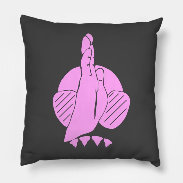 Pink hand signal for shark, scuba diver design Pillow by Namwuob