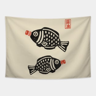 Soy Fish Bottle Fish Tapestry