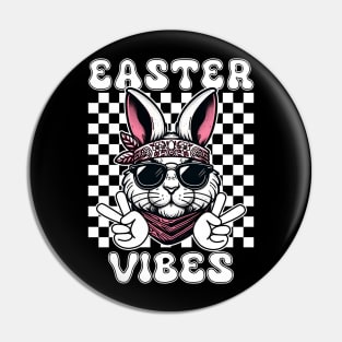 Easter Vibes OK Peace Sign Easter Bunny Vibes Pin