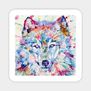 WOLF - watercolor portrait .1 Magnet