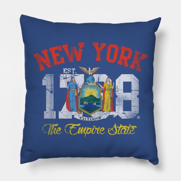 Vintage New York Empire State Pillow by E