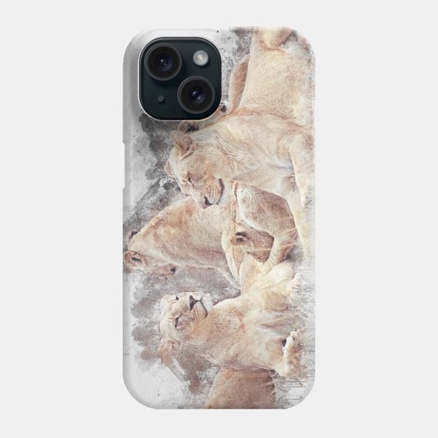 Lioness Lion Animal Wild Africa Jungle Safari Wildlife Phone Case by Cubebox