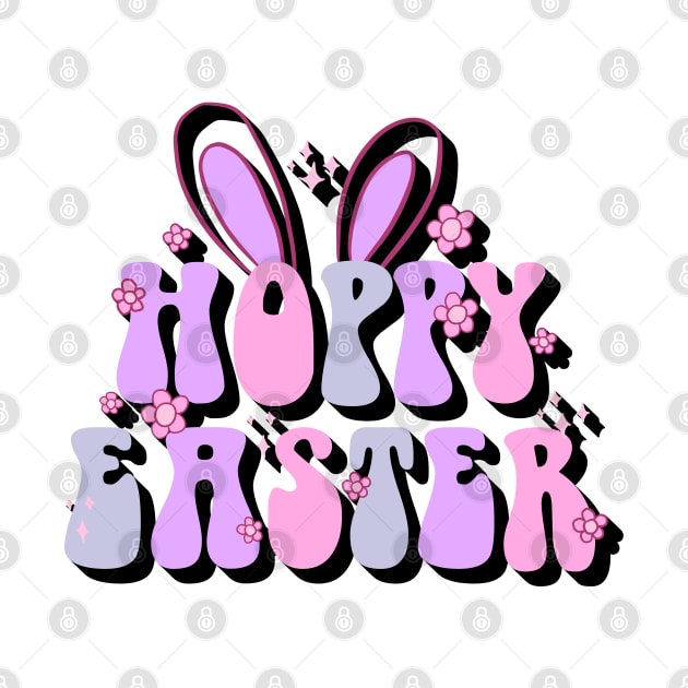 Hoppy easter cute groovy easter design by Yarafantasyart