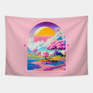 Colorful Mountain Melodies Tapestry