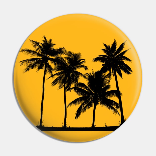 Palm Trees Silhouette Pin by Artist Rob Fuller