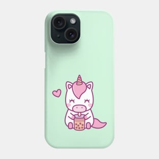 Cute Little Unicorn Loves Drinking Boba Tea Phone Case