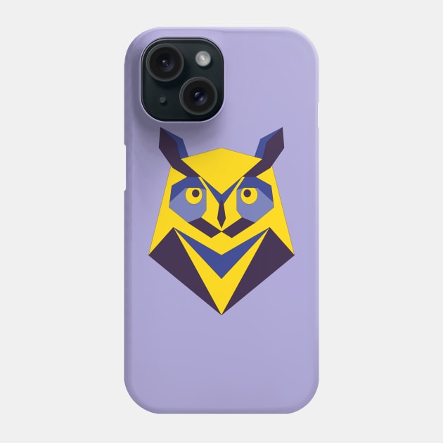 Owl Forest Animal Nature Wildlife Yellow Blue Phone Case by BeautyMoment
