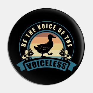 Vegan Gifts Be The Voice Of The Voiceless Vegan Design Pin