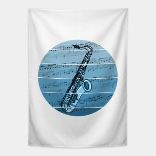 Jazz Saxophone Music Notation Saxophonist Musician Tapestry