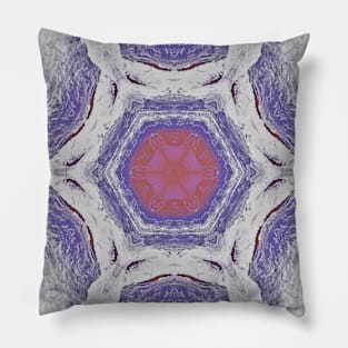 Purple and White Snowflake Pattern Mosaic Pillow